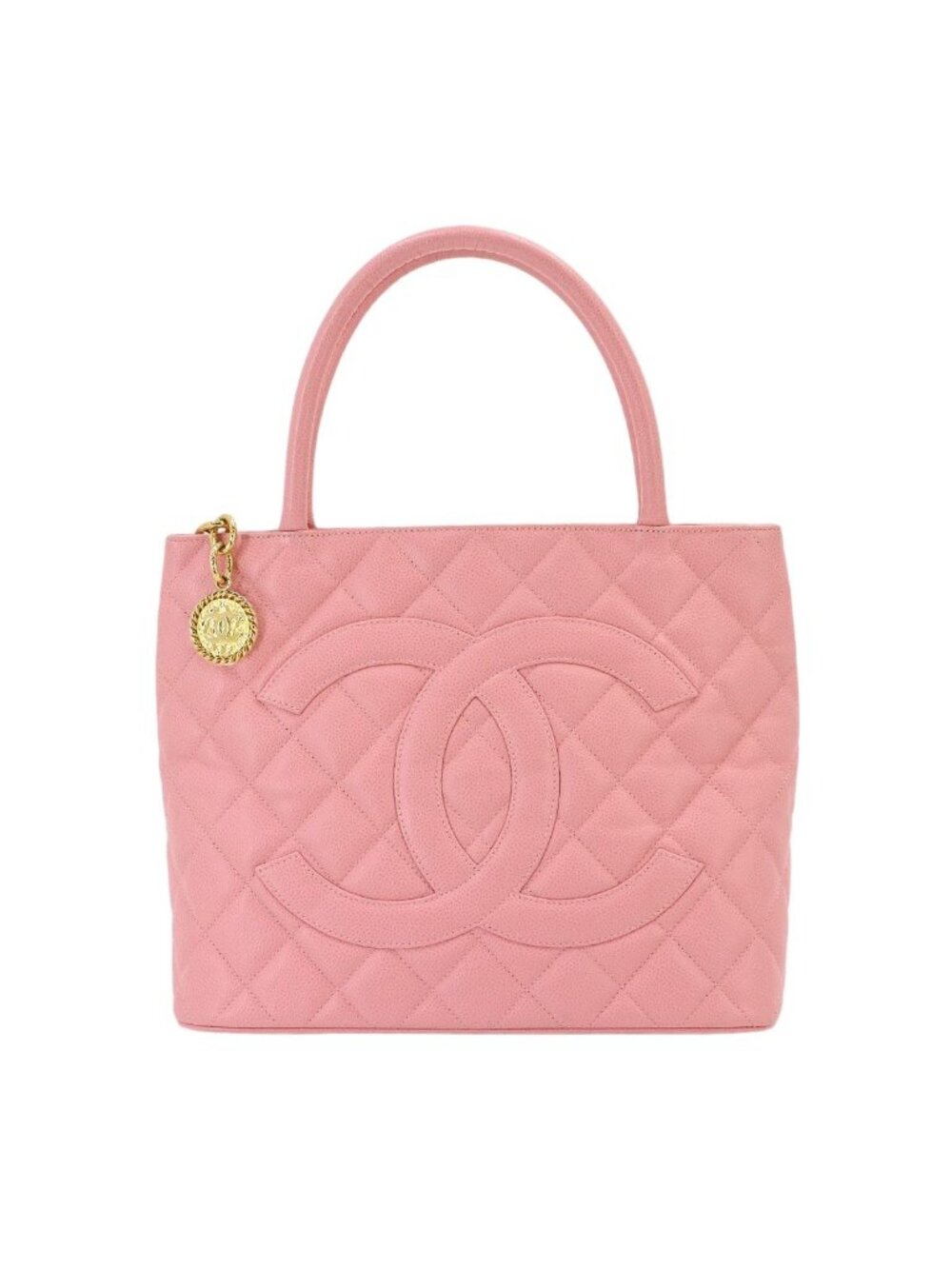 Chanel Reissue Tote Bag Caviar Leather Pink Gold Vintage Medallion